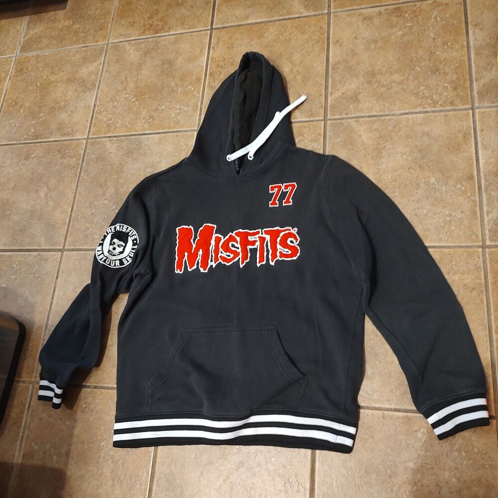 Misfits 77 Legacy Skulls Hoodie Jacket Black Red Pullover Size Medium